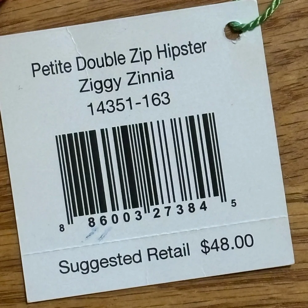 Vera Bradley Petite Double Zip Hipster Bag‎ Purse Ziggy Zinnia